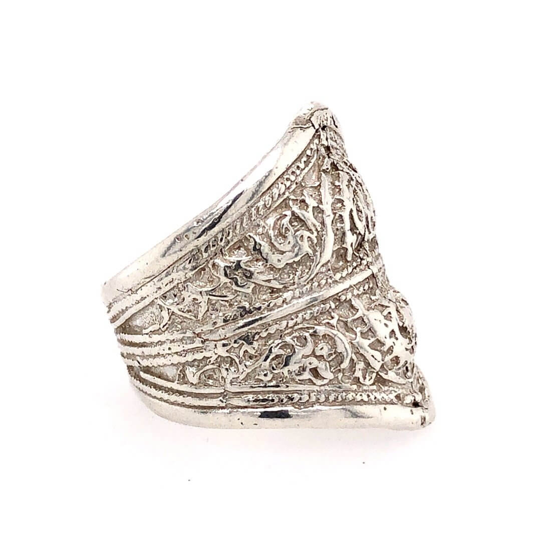 Gold Filigree Ring, 925 Silver Ring, Statement Ring, Net Ring