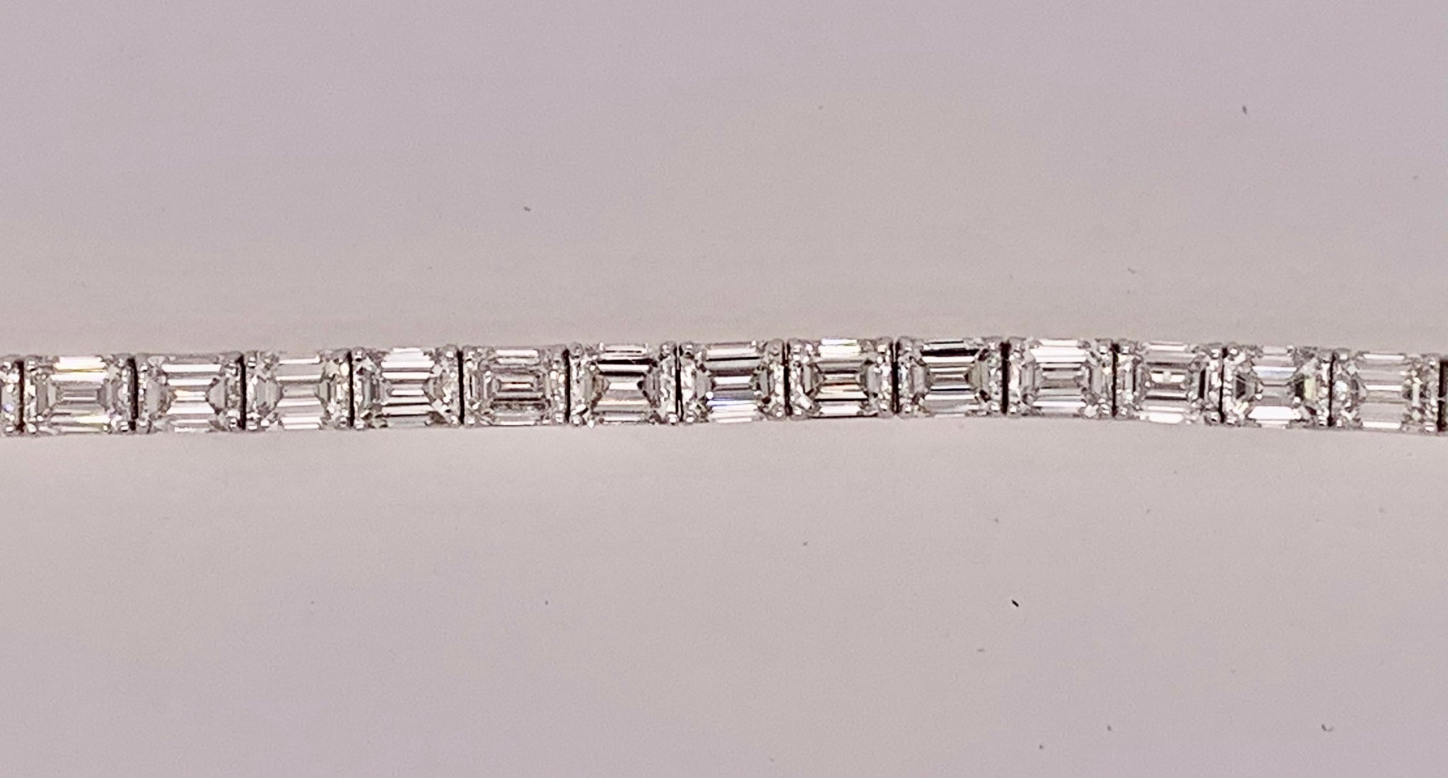 14k White Gold Emerald Cut Tennis Bracelet John Cauley Jeweler