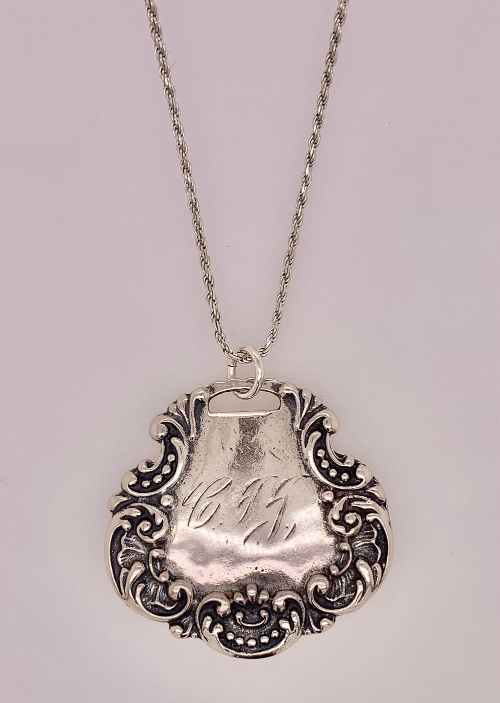 Estate Sterling Silver Luggage Tag Pendant