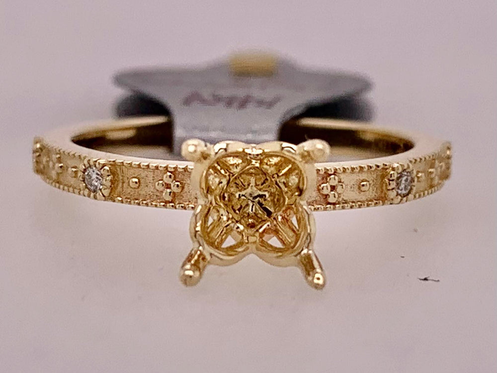 14K Gold Diamond Semi Mount