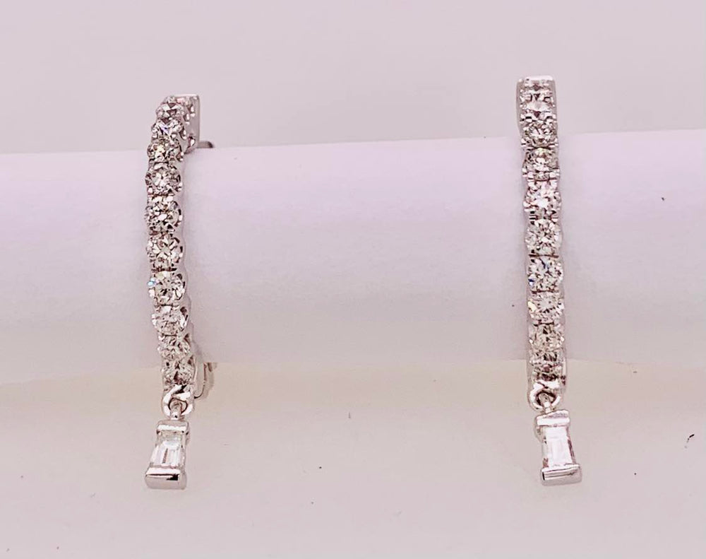 14K Diamond Hoop Earrings