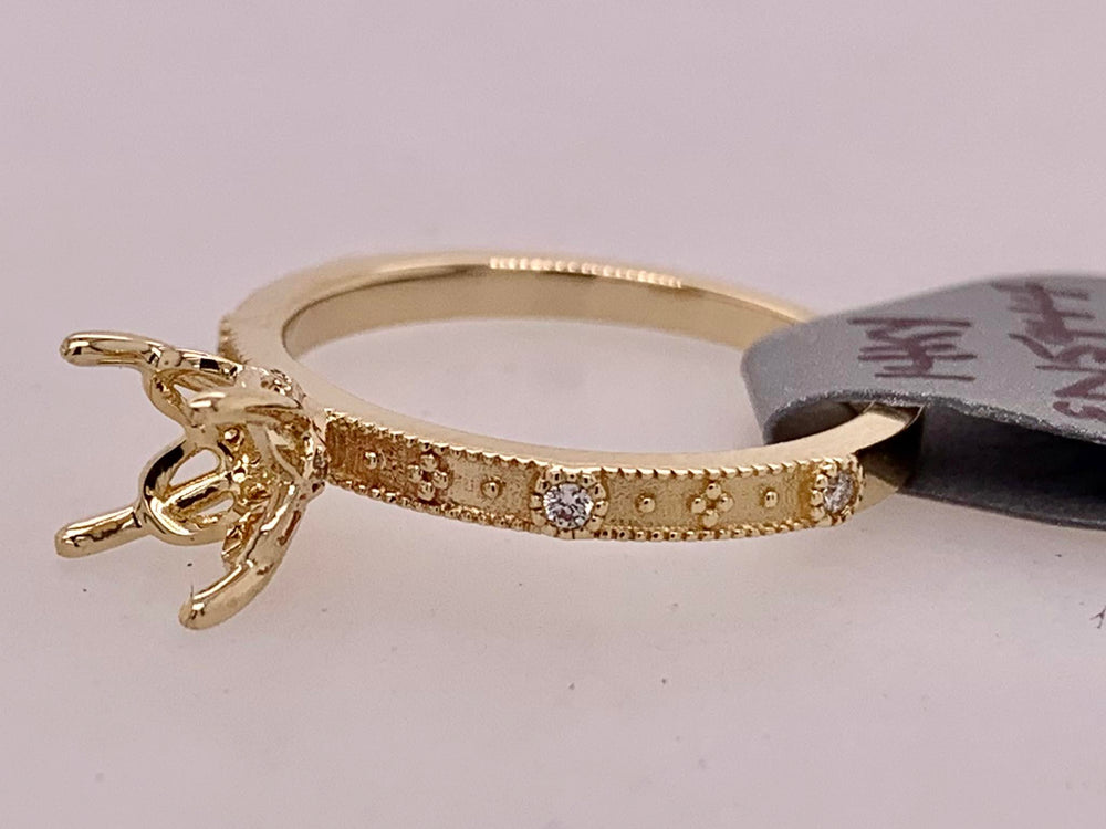 14K Gold Diamond Semi Mount