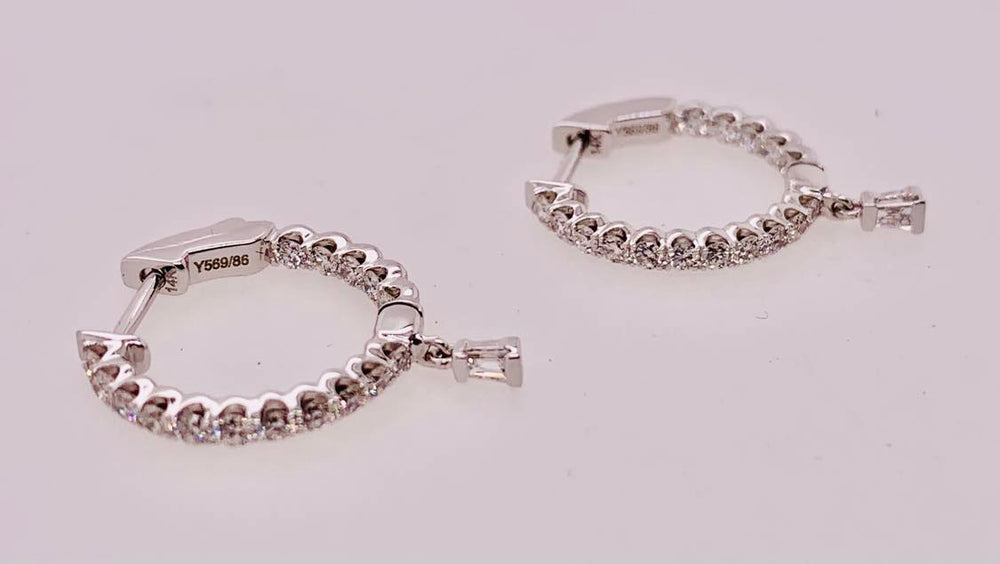 14K Diamond Hoop Earrings