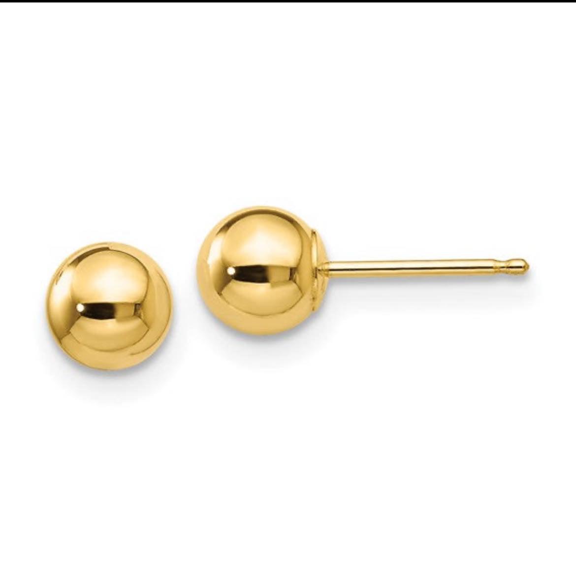 14K 5 mm Post Earrings