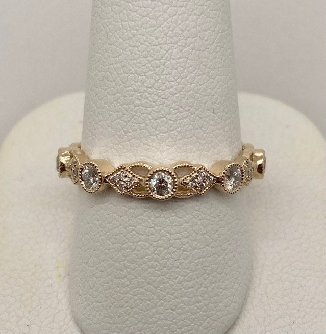 14K Gold Diamond Band Ring