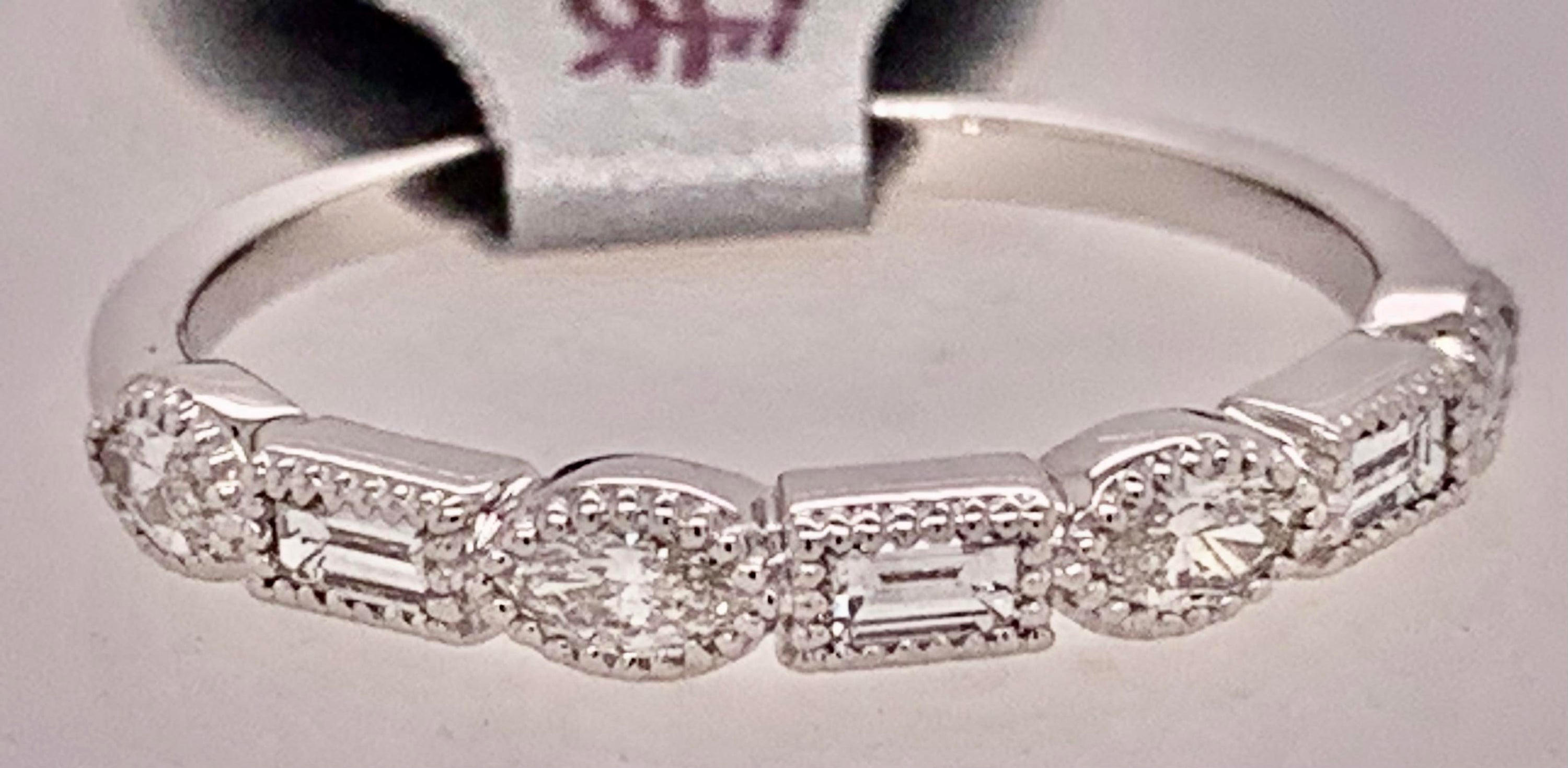 14K White Gold Diamond Band Ring