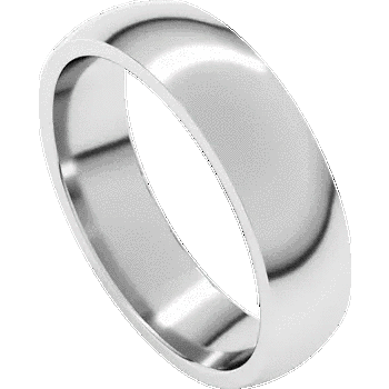 14K White Gold Lightweight Comfort Fit Half Round Band