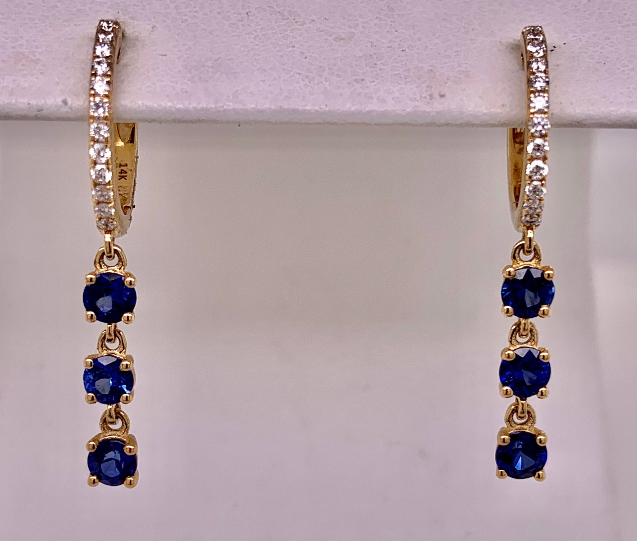 14K Sapphire & Diamond Earrings