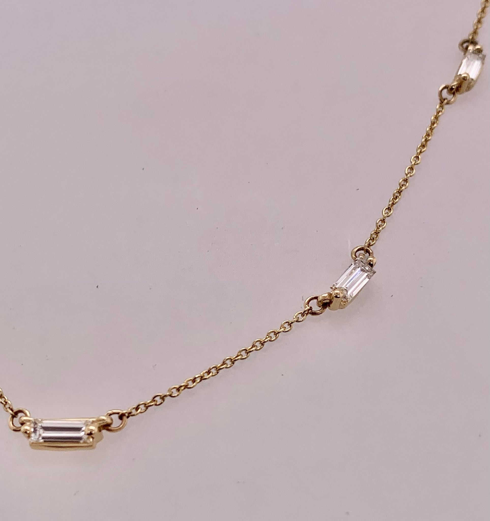 14K Diamond Station Necklace