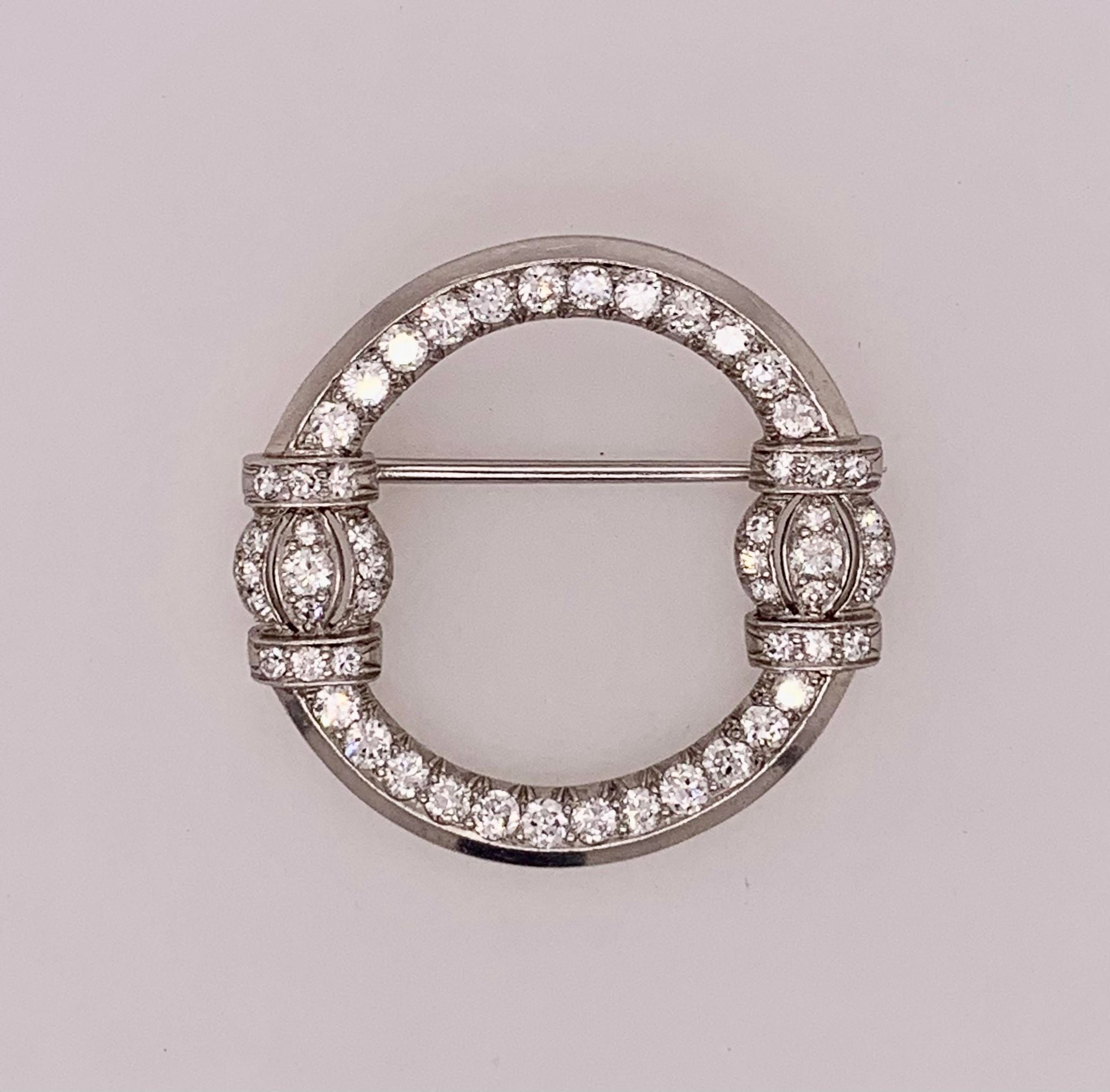 Estate Platinum Diamond Brooch