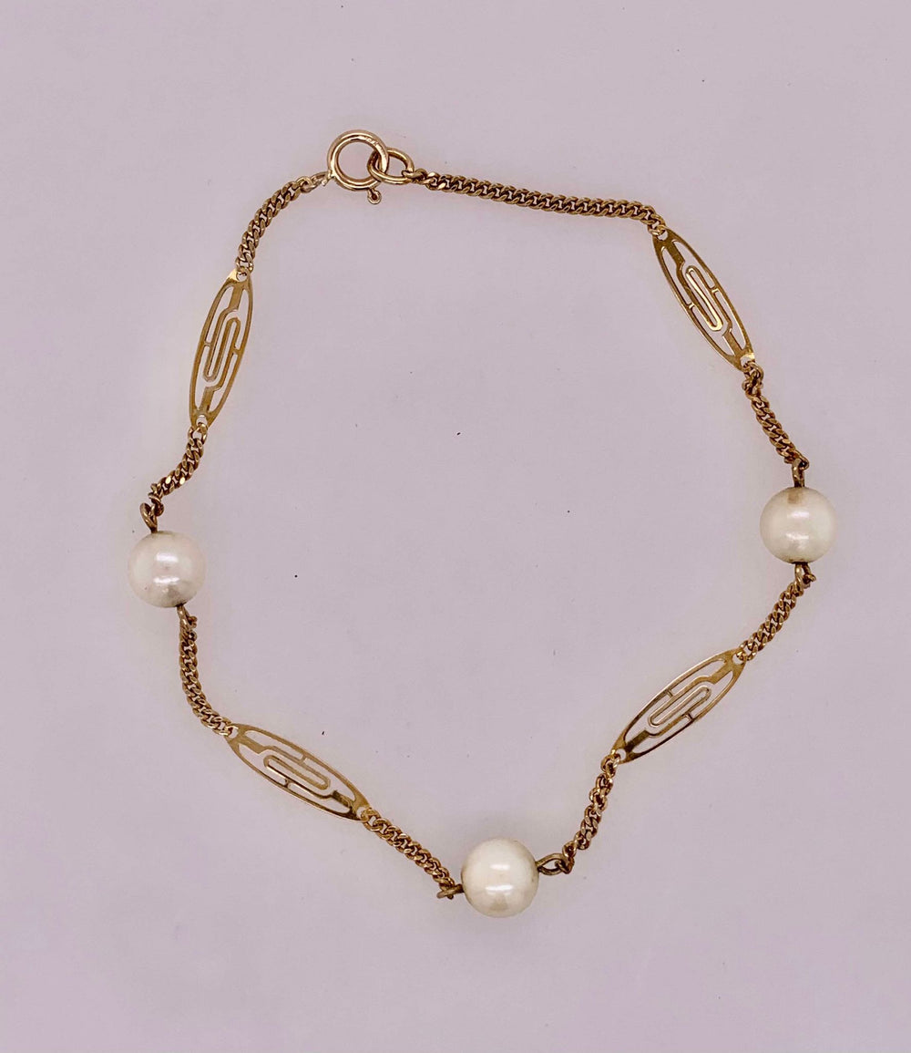 Estate 14K Pearl Bracelet