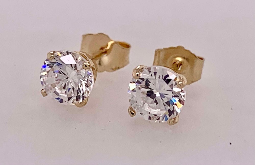 14K CZ Stud Earrings