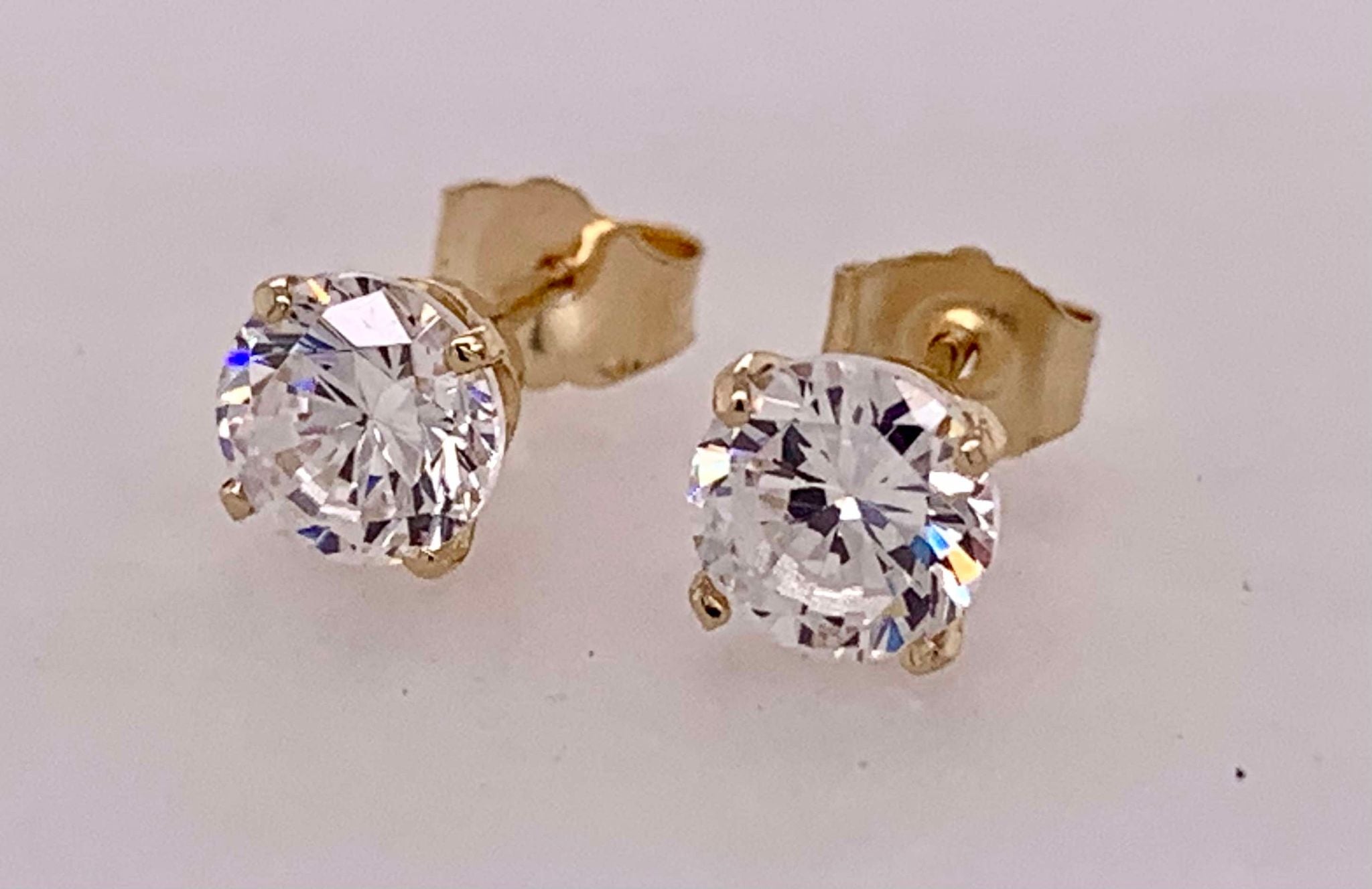 14K CZ Stud Earrings