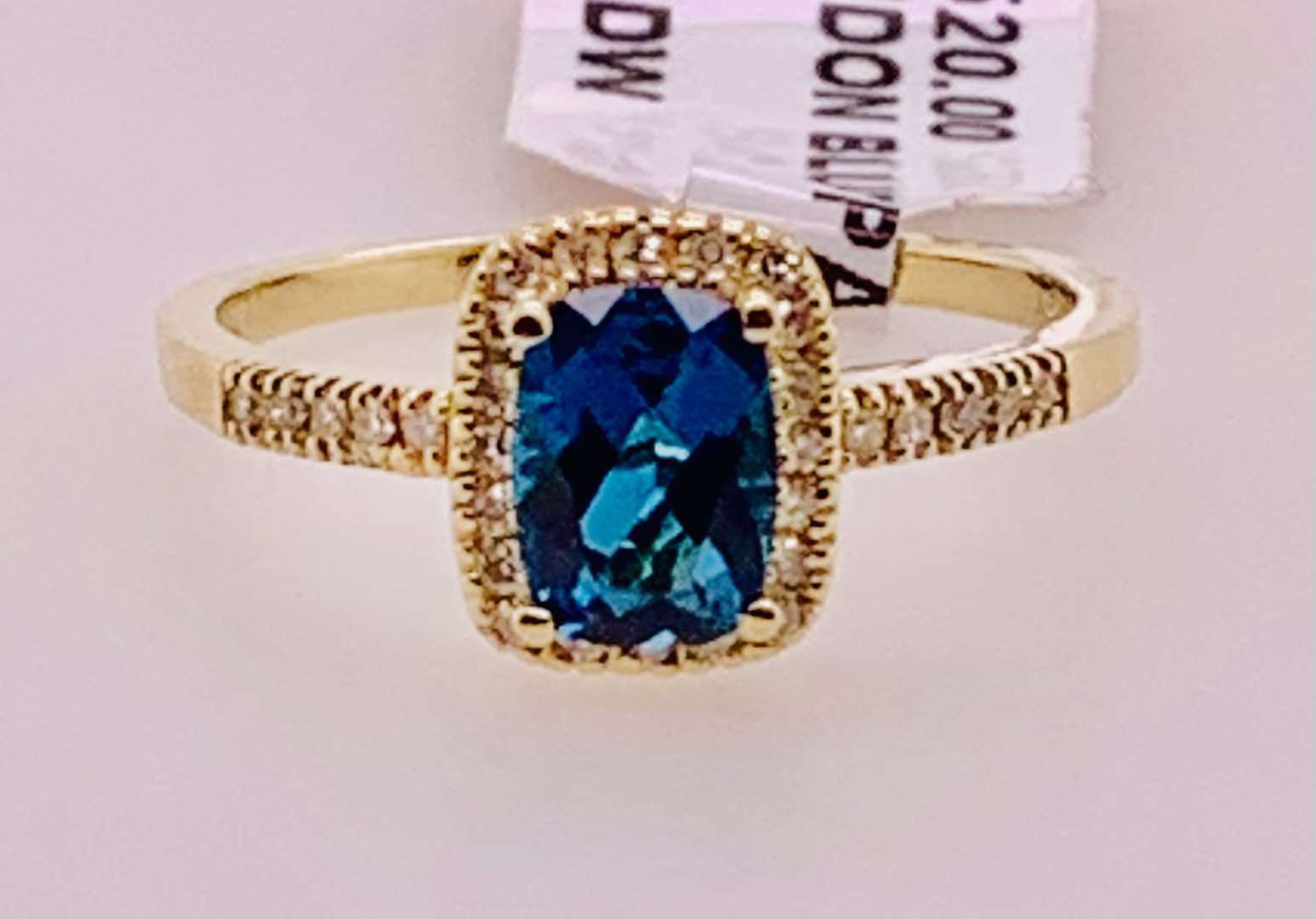 14K London Blue Topaz & Diamond Ring