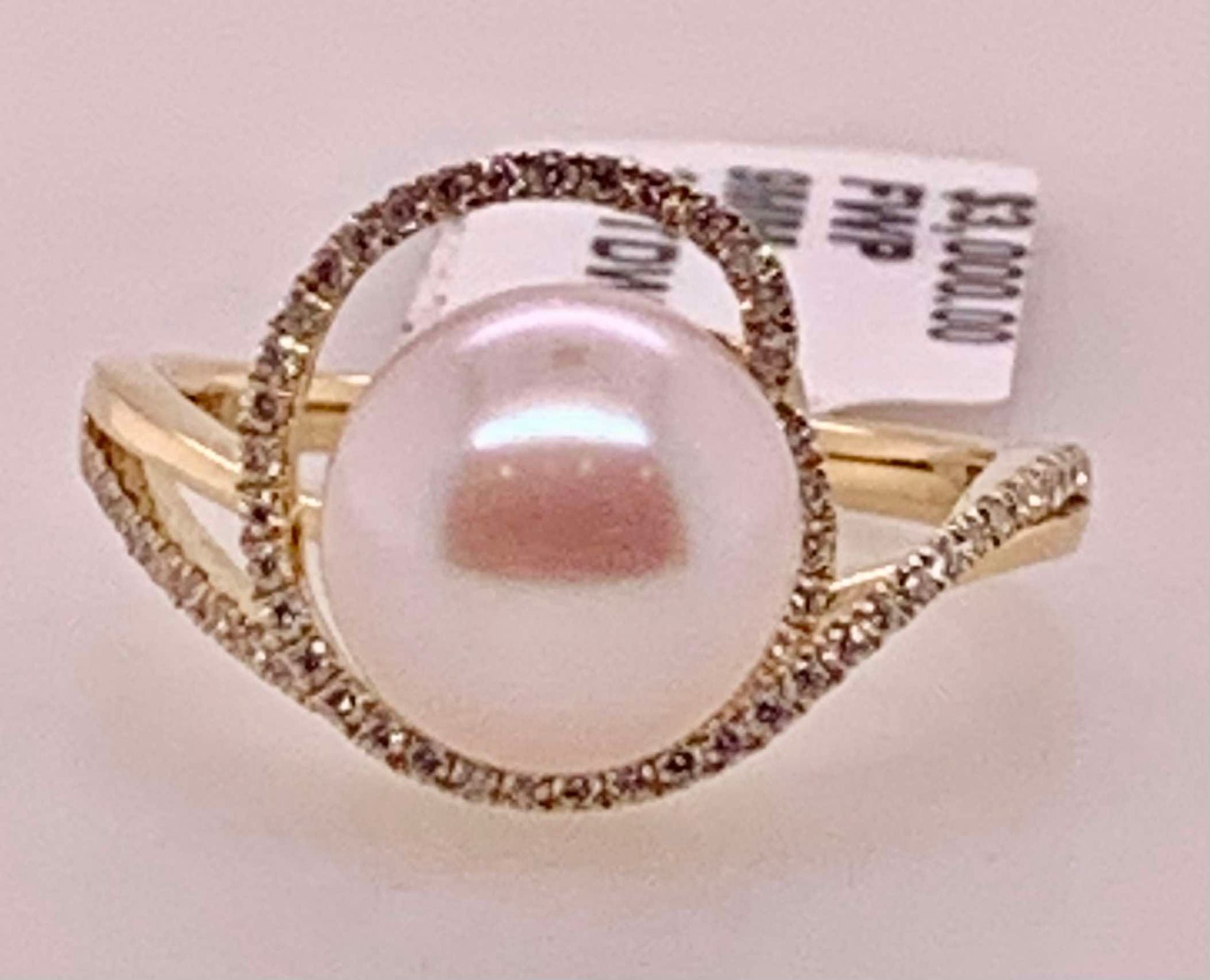 14K Freshwater Pearl & Diamond Ring