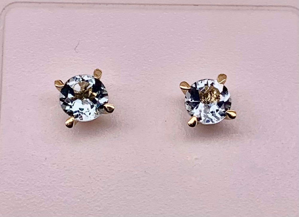 14K Aquamarine Stud Earrings