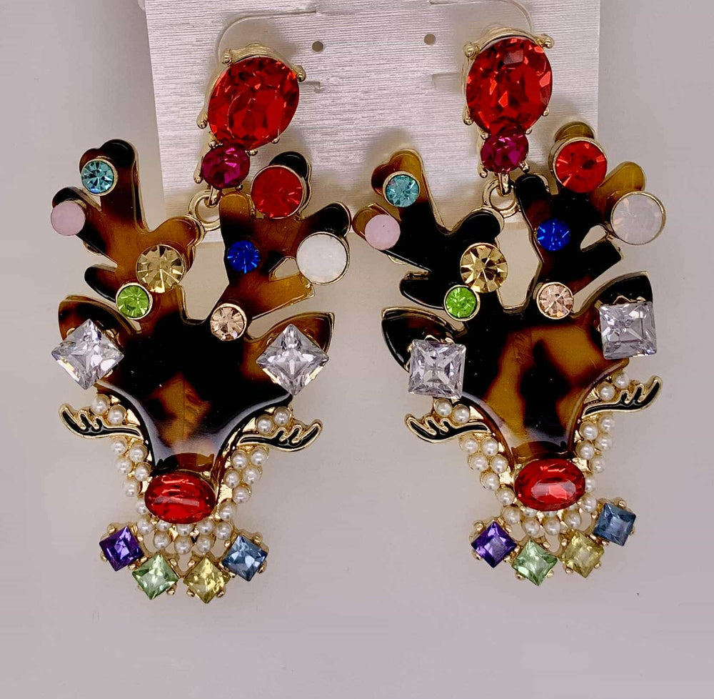 Dancer Embellished Reindeer Earring