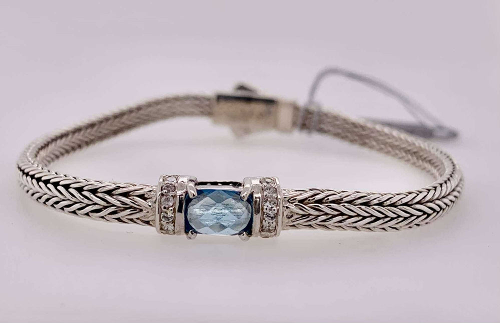 Blue Topaz & White Sapphire Bracelet