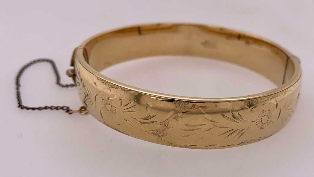 Vintage Estate Excalibur Rolled Gold Bangle Bracelet