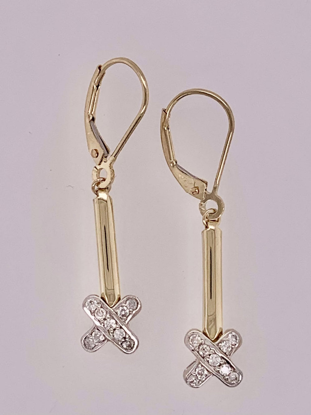 14K Diamond Dangle Earrings