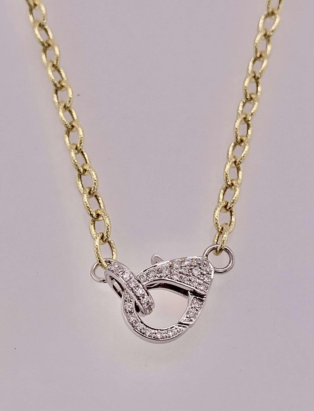 14K Yellow Cable Chain with Diamond Clasp