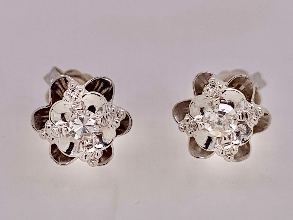 14K Estate Diamond Earrings