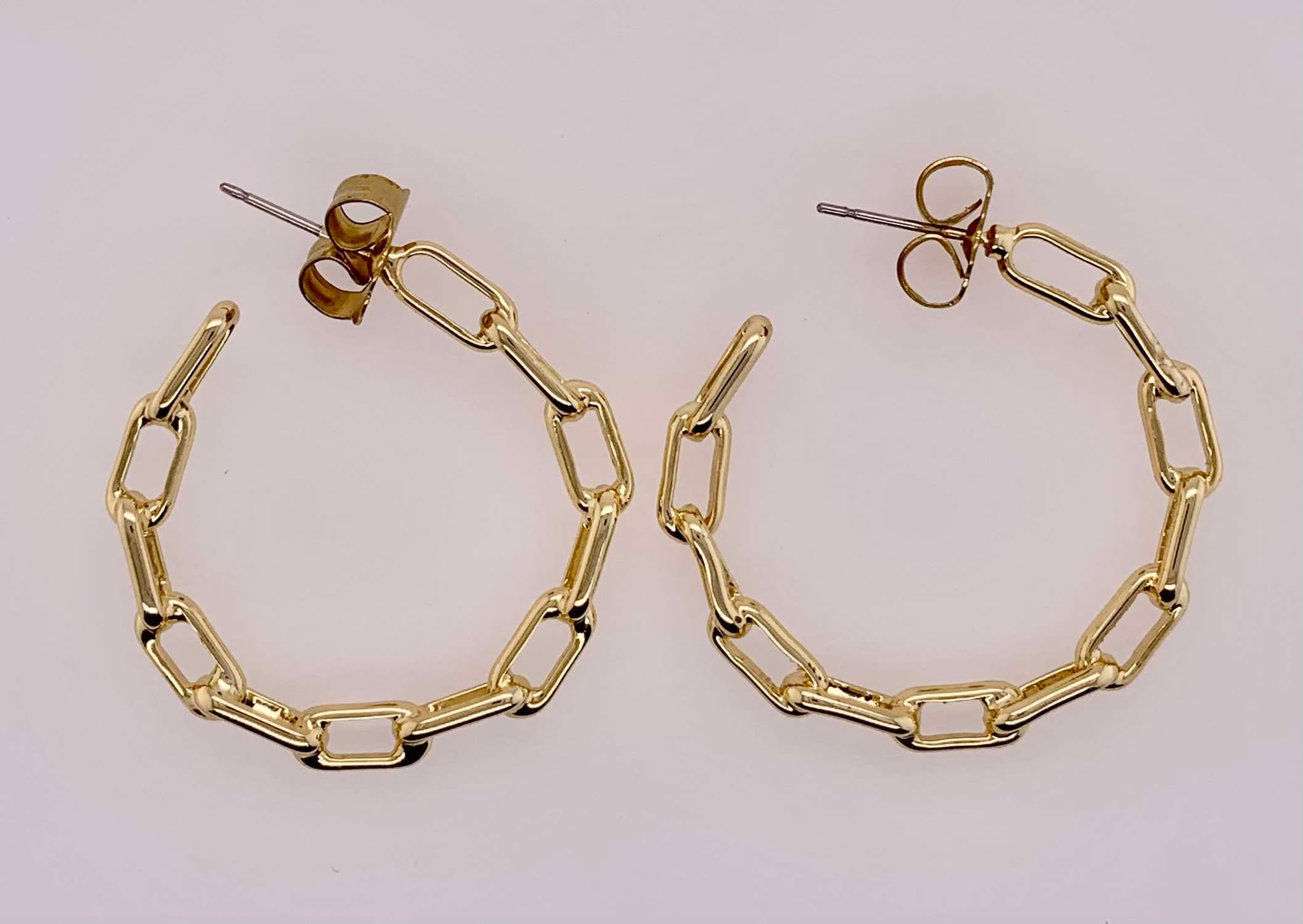 Chain Link Hoop Earrings