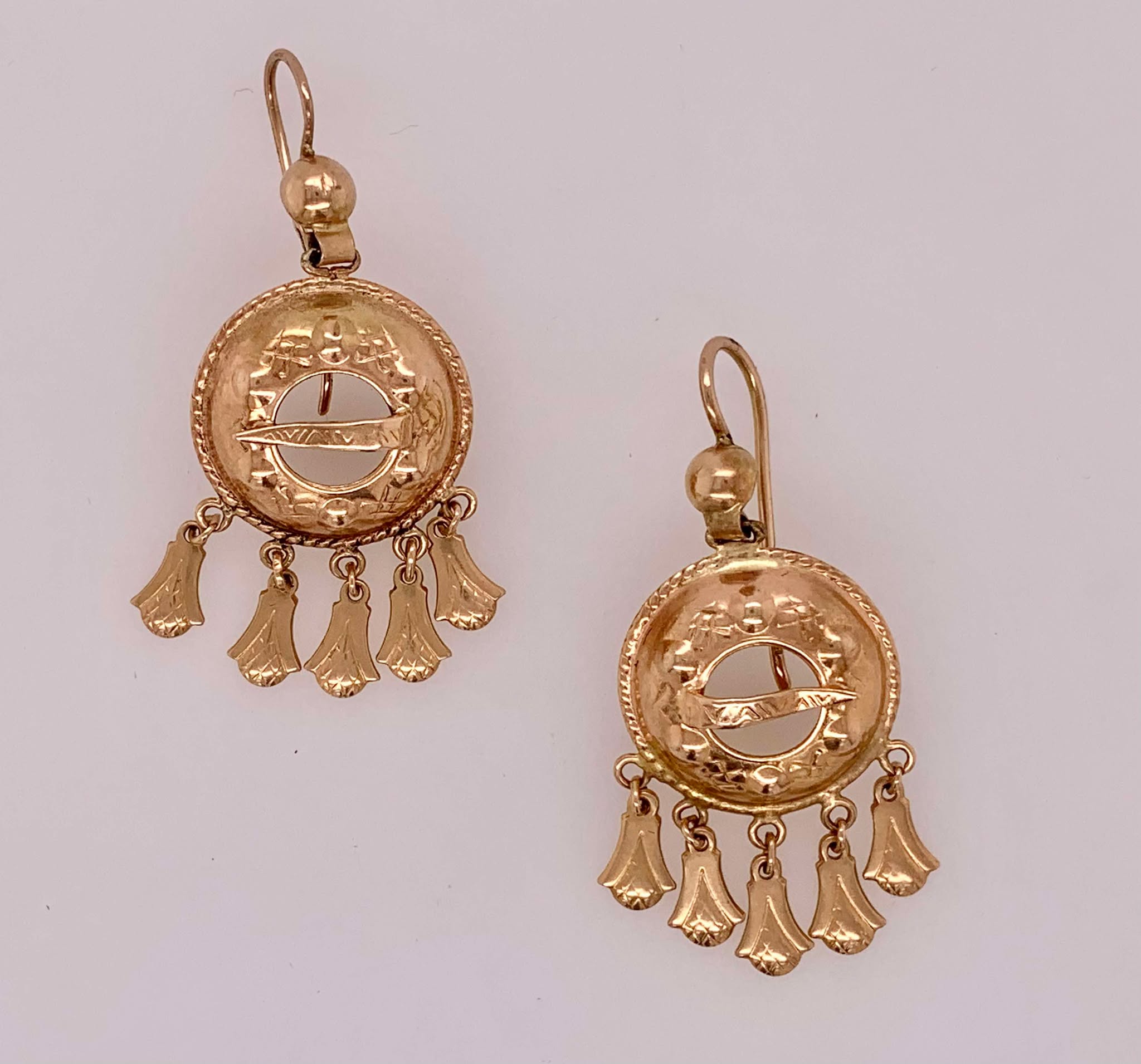 14K Gold Estate Tassel Earrings