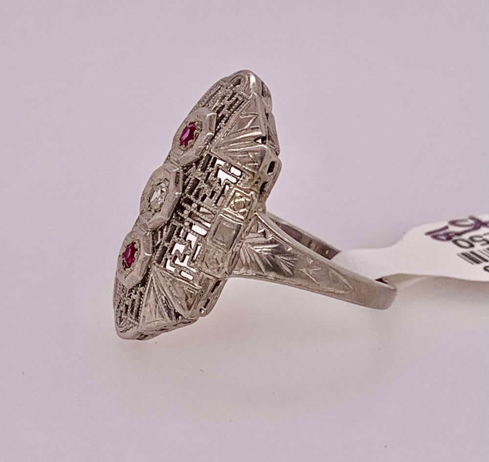 14K Estate Ruby & Diamond Ring