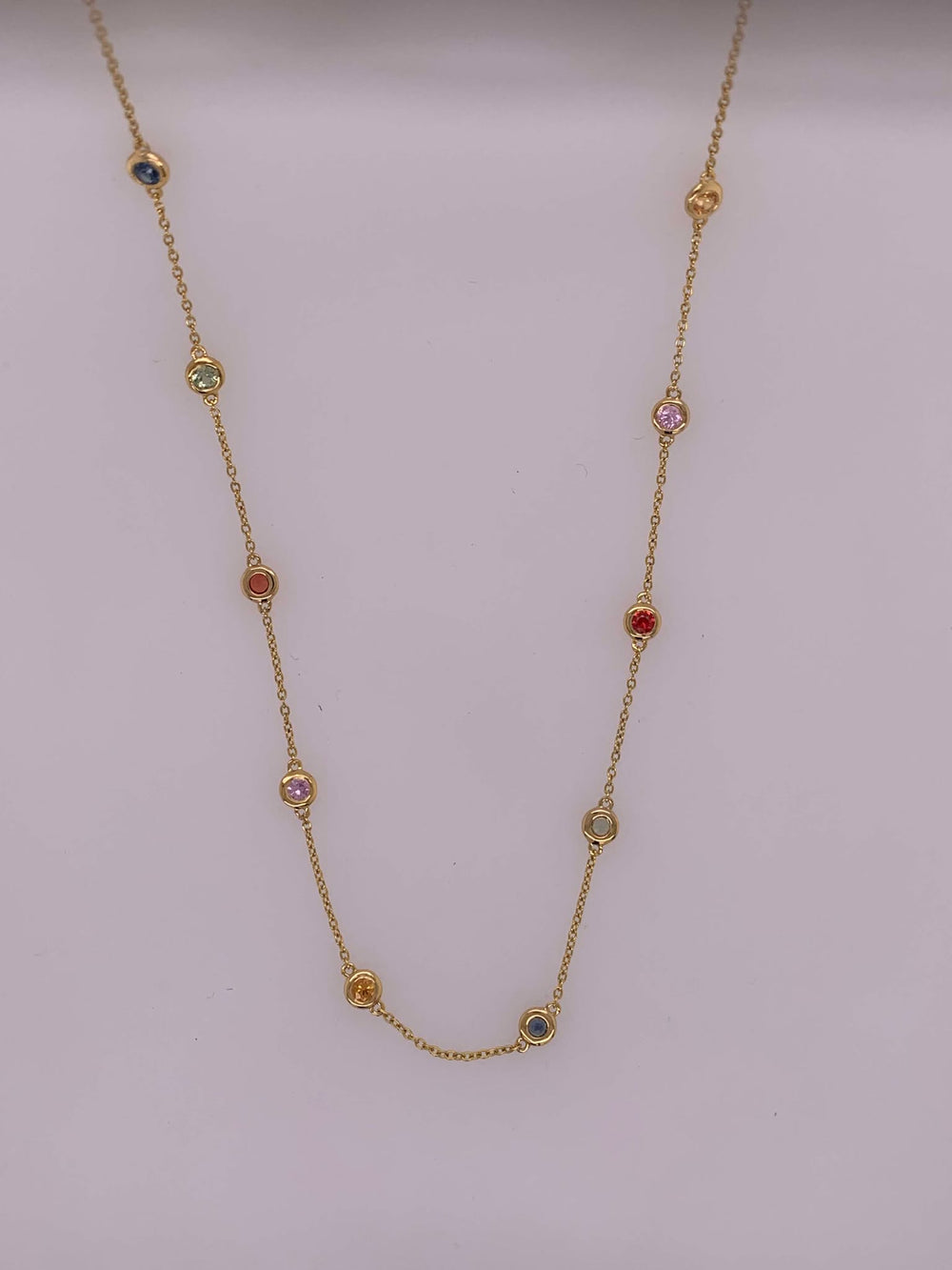 14K Multi Gemstone Necklace