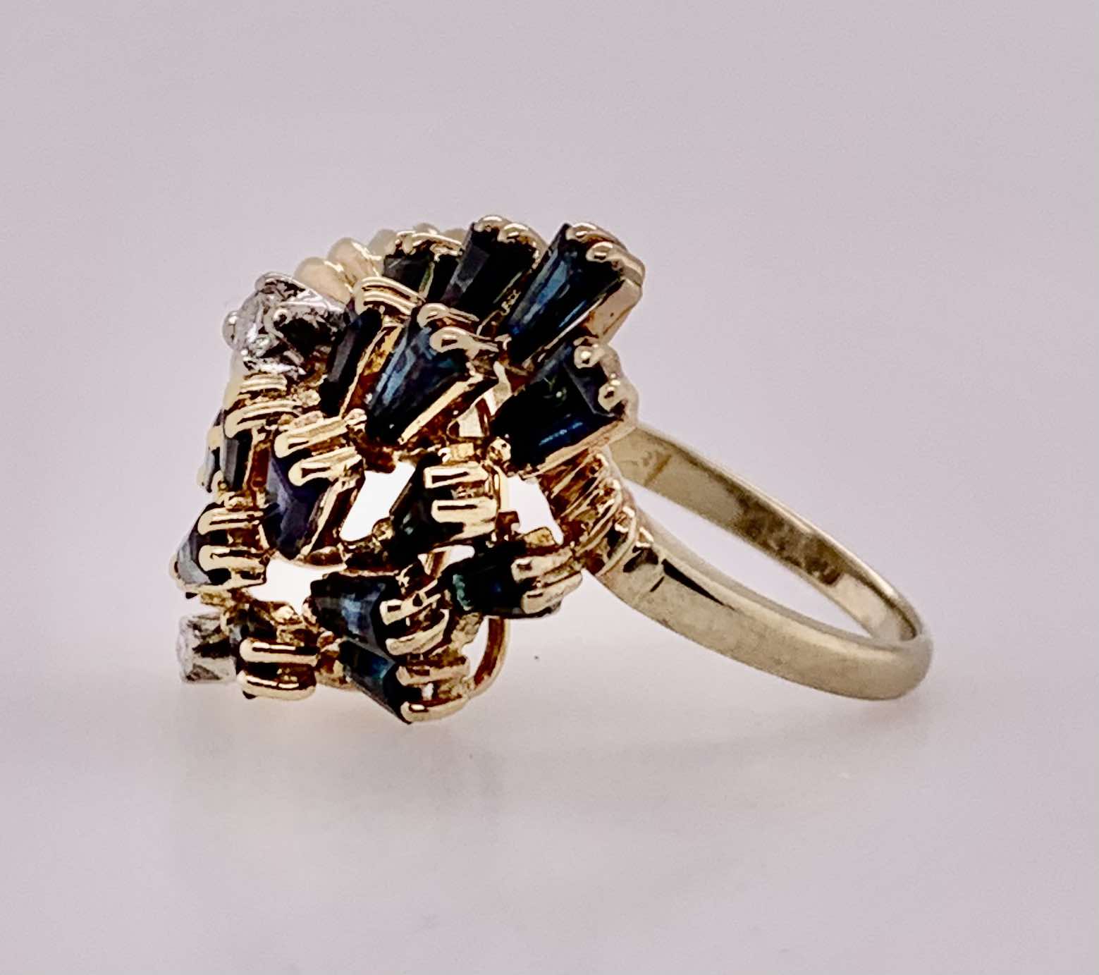 14K Estate Sapphire and Diamond Ring