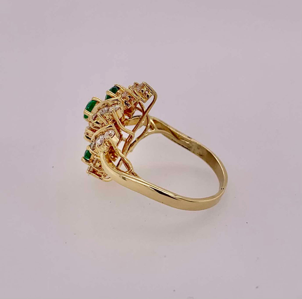 18K Estate Emerald and Diamond Ring