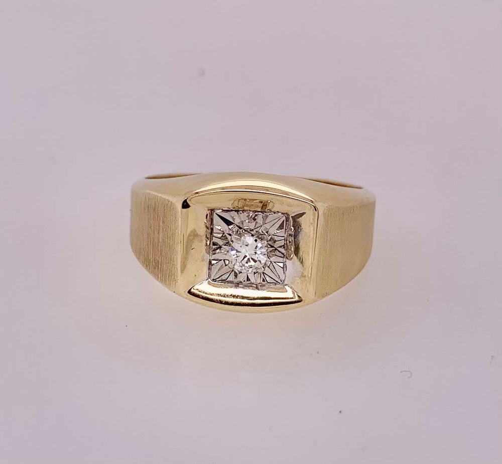 Estate 10K Men's Diamond Ring