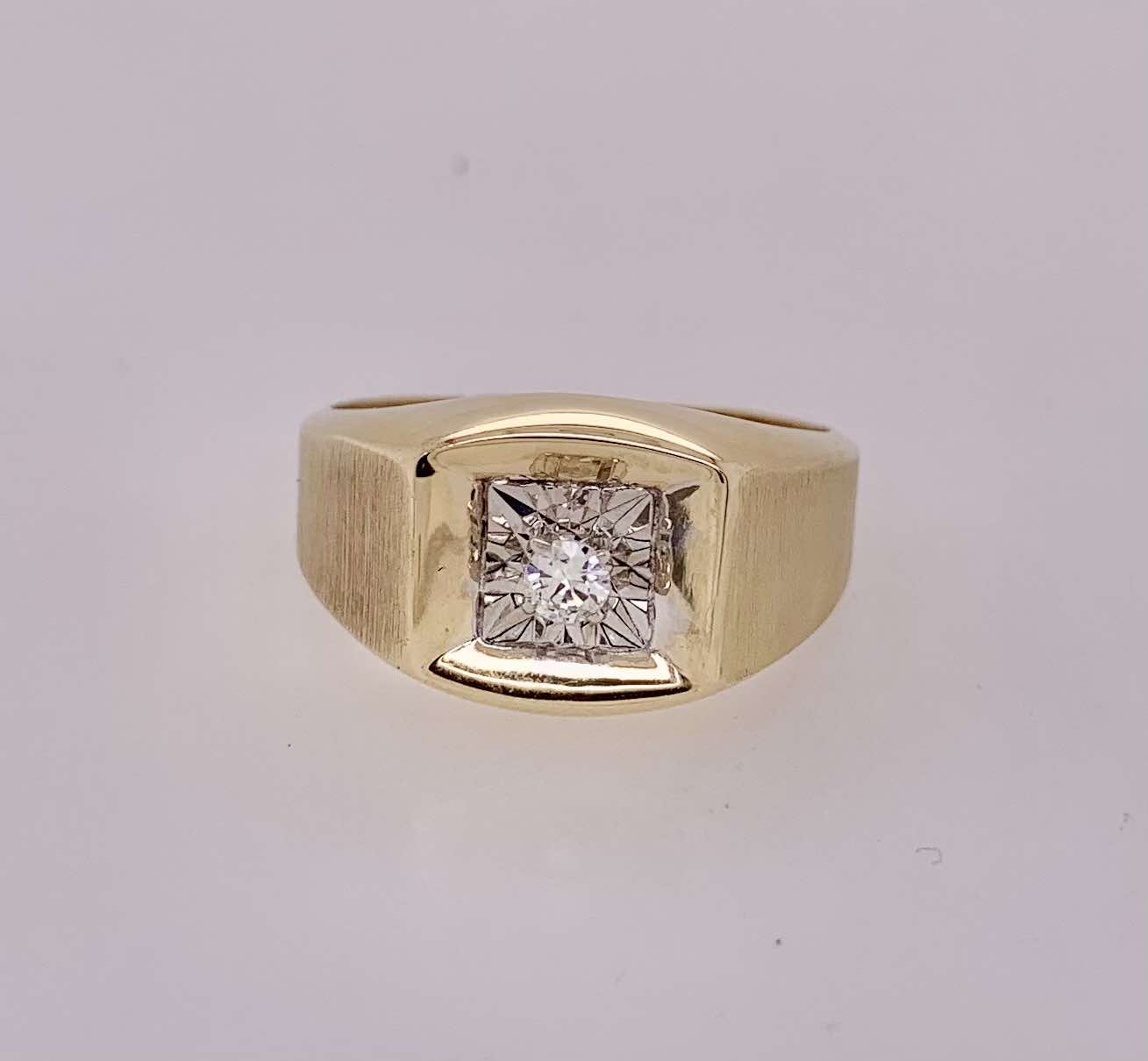 Estate 10K Men's Diamond Ring