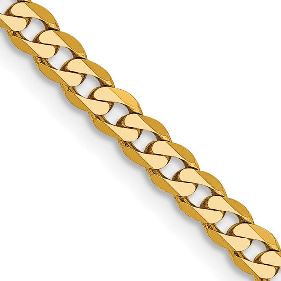 14K Flat Beveled Curb Chain