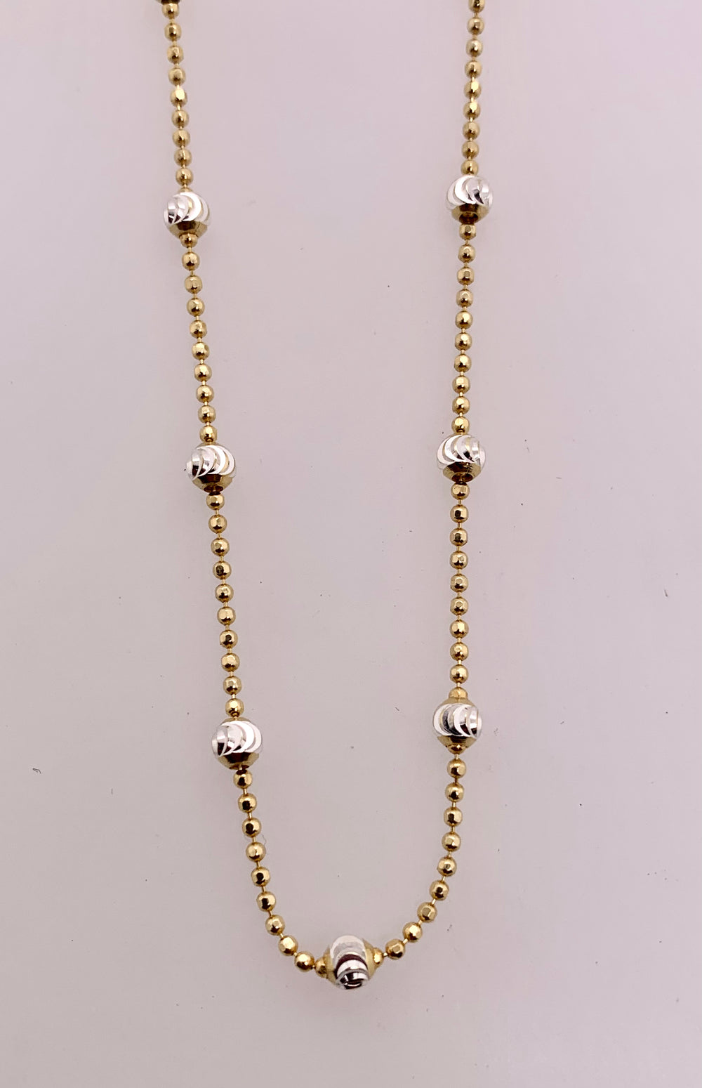 MoonCut Sterling Bead & Gold Vermeil Necklace