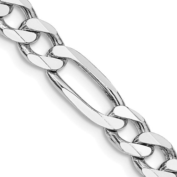 Sterling Silver Rhodium-Plated Figaro Chain