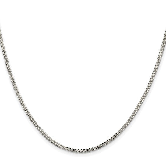 Sterling Silver Rhodium-plated Square Franco Chain