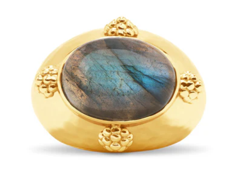 Cleopatra Oval Ring- Gold/Blue Labradorite