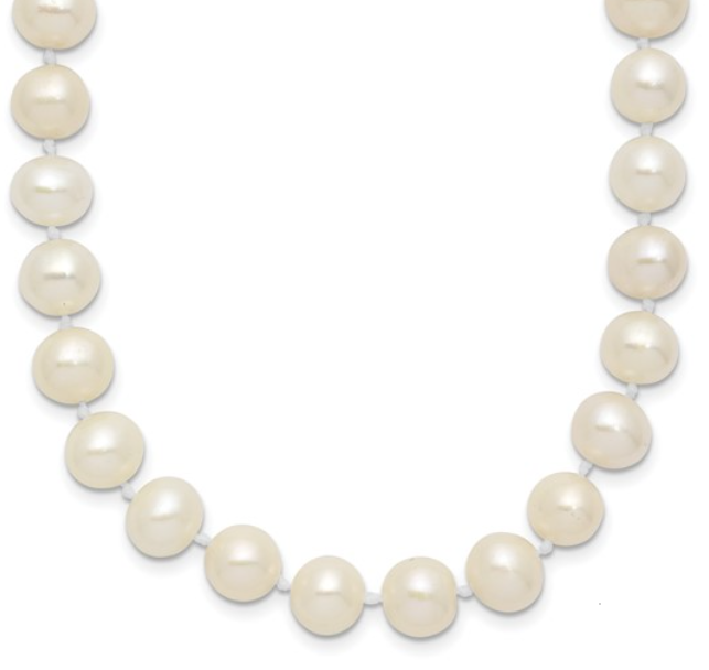 Sterling Silver 7-8mm Freshwater Cultured Pearl Necklace