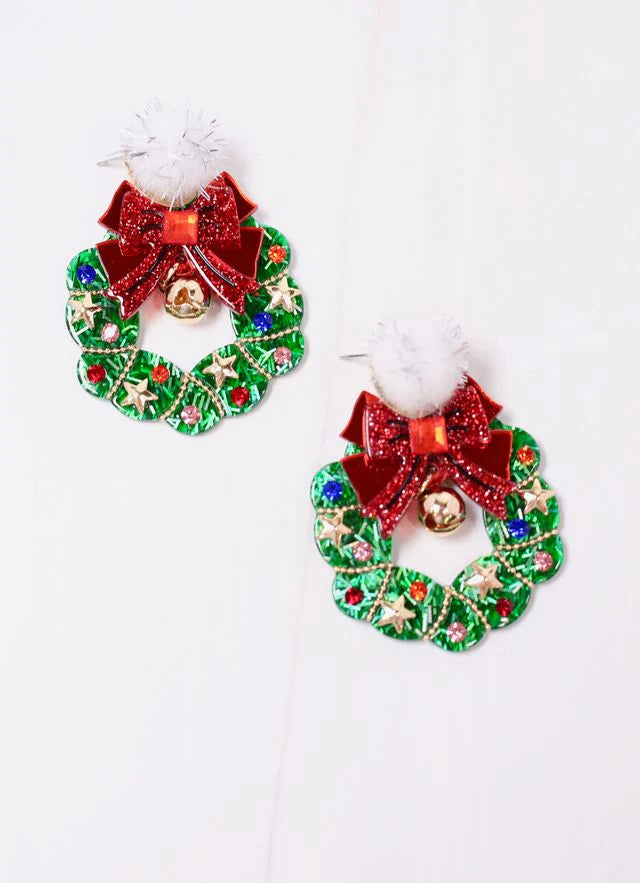 Pom Pom Wreath Earring