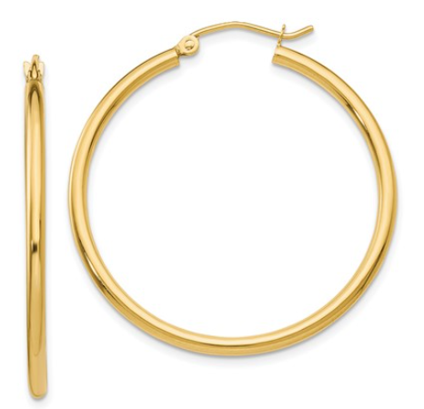 14K 2mm Hoop Earrings