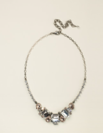 Emerald and Pear-Cut Crystal Collar Tennis Necklace