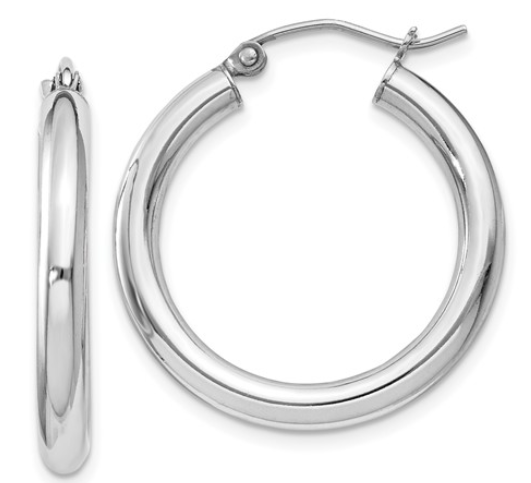 Sterling Silver Round Hoop Earrings