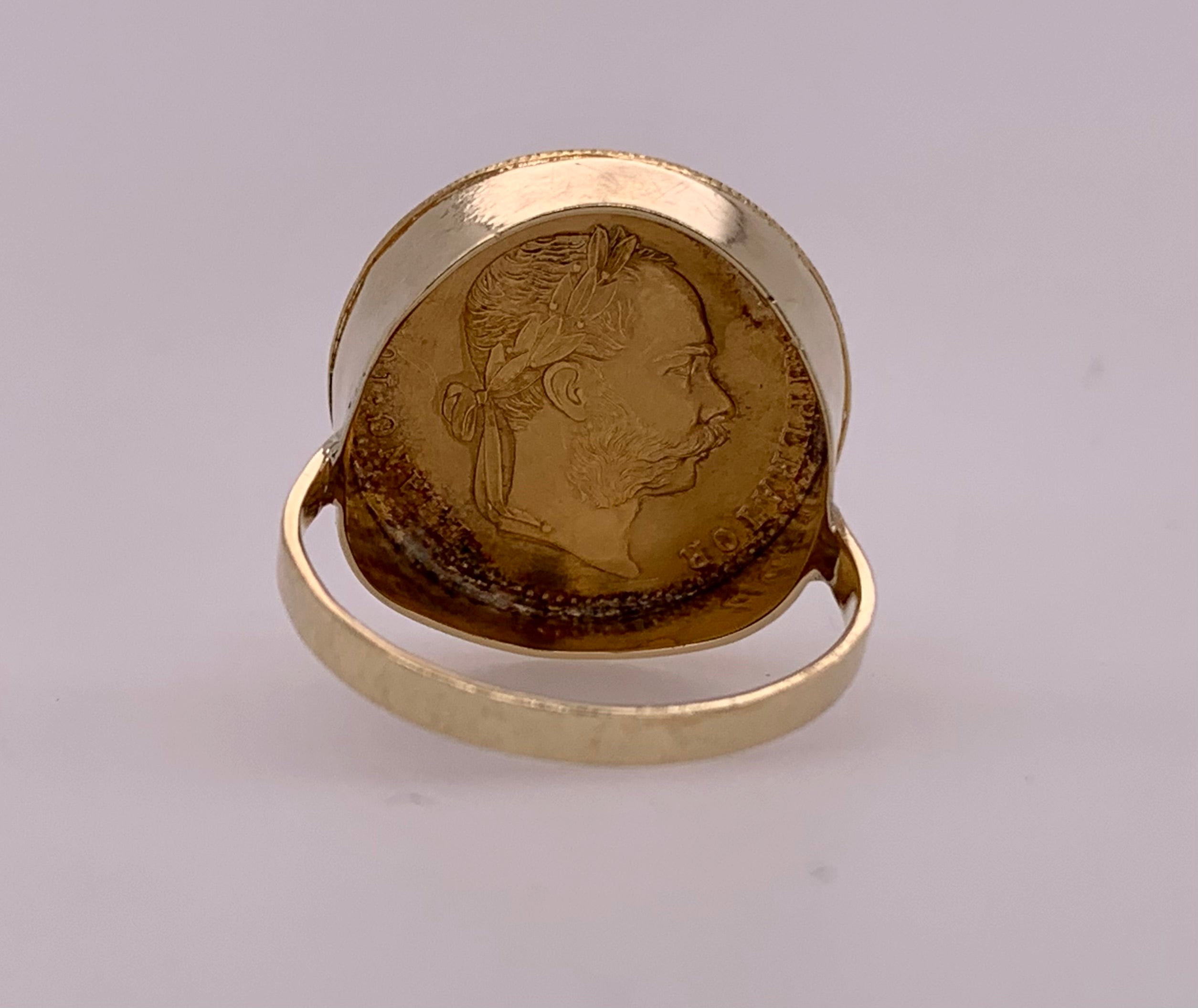 1915 Gold Ducat Coin Ring