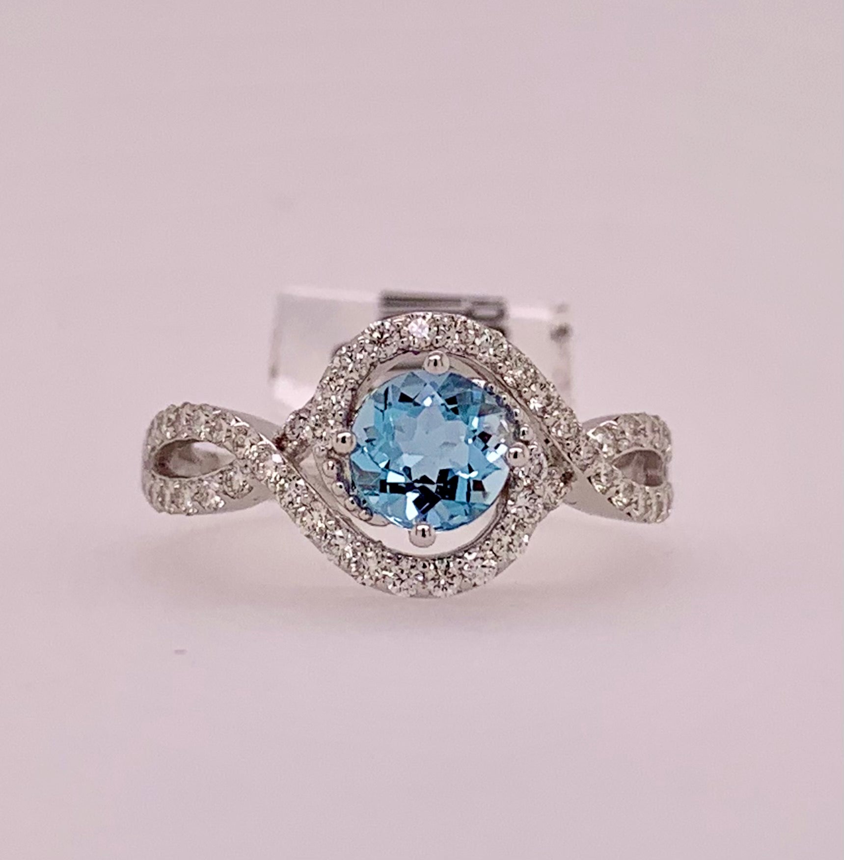 Aquamarine & Diamond Ring