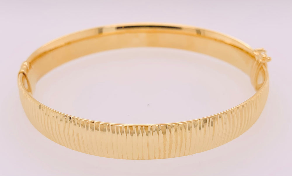 Gold Vermeil Ribbed Bangle Bracelet