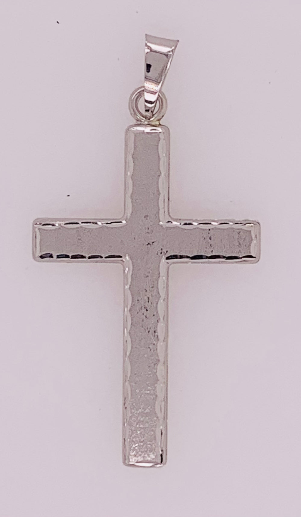 14K White Gold Cross Pendant