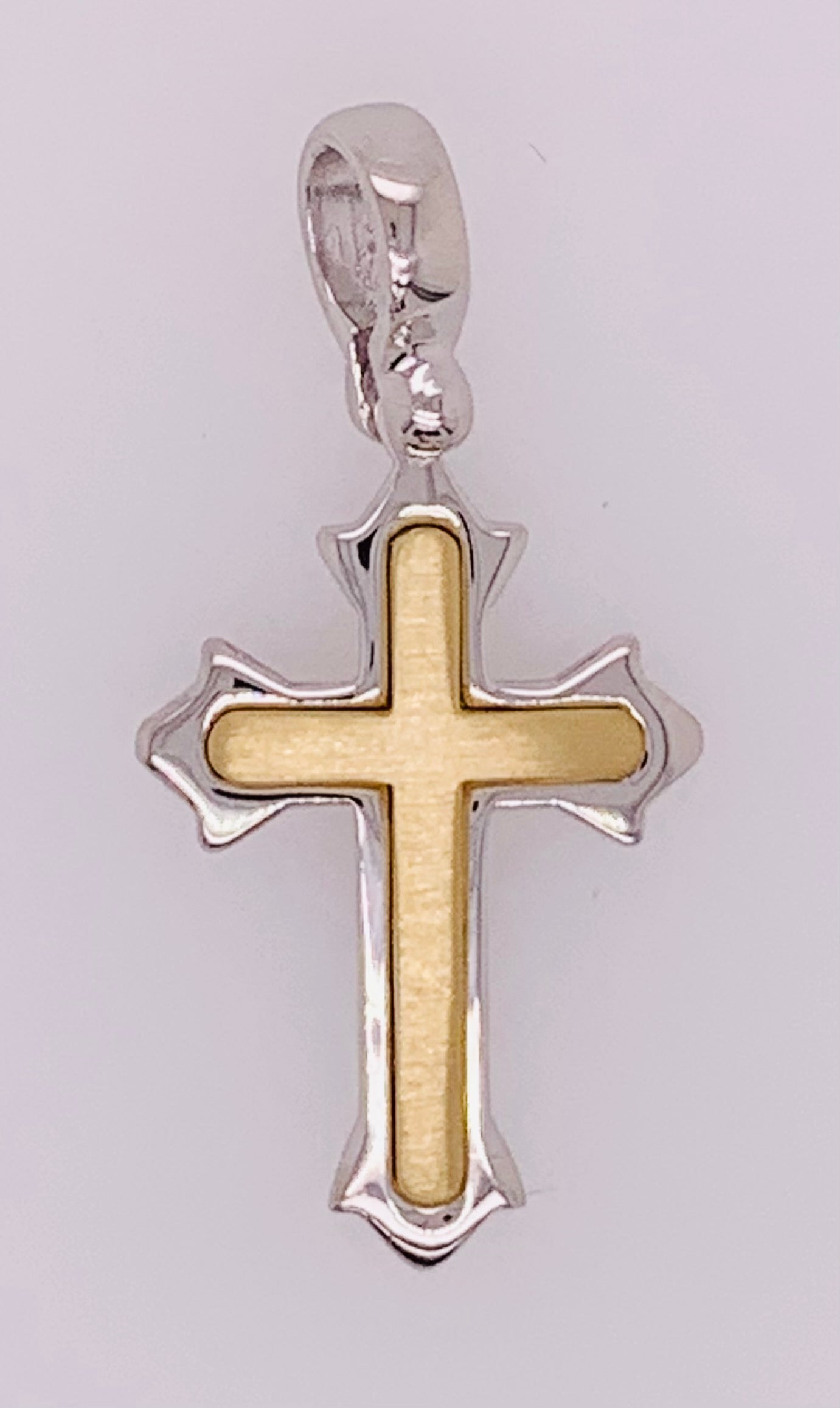 Gold Vermeil and Sterling Silver Cross Pendant