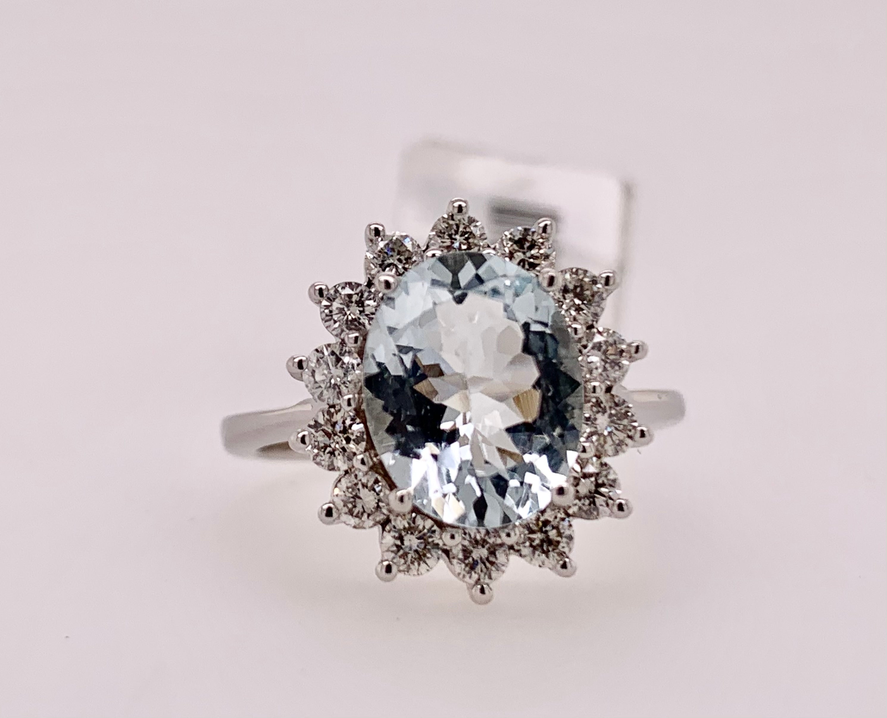 Aquamarine & Diamond Ring